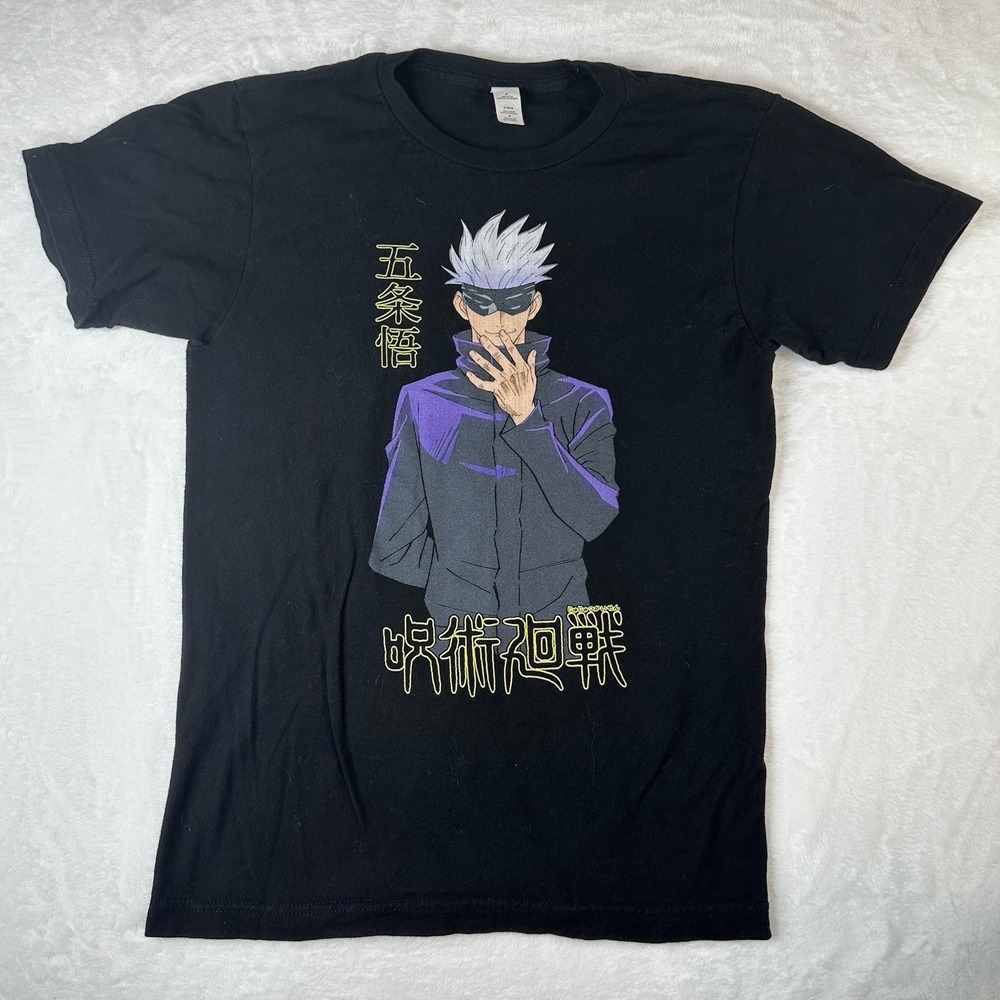Jujutsu Kaisen Satoru Gojo Anime Graphic T-Shirt Mens Small Black Short Sleeve